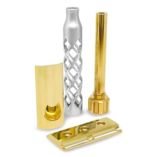 The Goodfellas  Smile  the VALYNOR Double Edge Safety Razor - CNC Machined Brass and Aluminum - Delivers a Close and Comfortable Shave - Made by Hand 