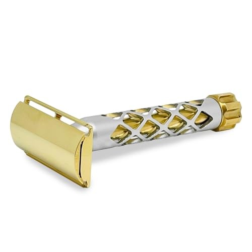 The Goodfellas  Smile  the VALYNOR Double Edge Safety Razor - CNC Machined Brass and Aluminum - Delivers a Close and Comfortable Shave - Made by Hand 