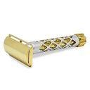 The Goodfellas  Smile  the VALYNOR Double Edge Safety Razor - CNC Machined Brass and Aluminum - Delivers a Close and Comfortable Shave - Made by Hand 
