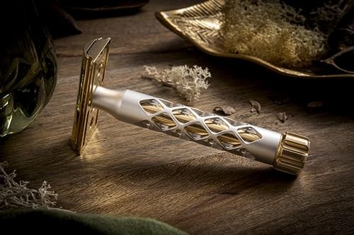 The Goodfellas  Smile  the VALYNOR Double Edge Safety Razor - CNC Machined Brass and Aluminum - Delivers a Close and Comfortable Shave - Made by Hand 