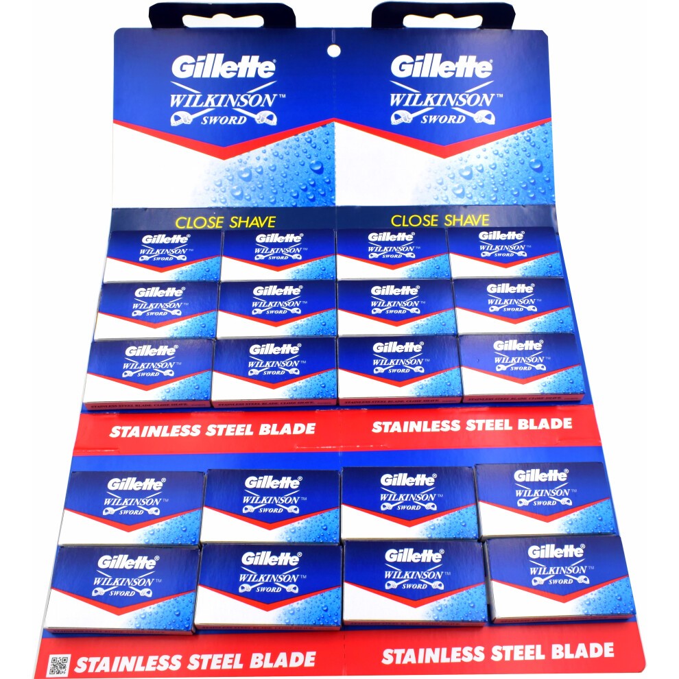 [Nom du produit : Gillette Wilkinson Sword – Lames DE x10 Saloon Pack Référence interne : LAM-GIL-WILK-10-001 EAN : 4987176212474 ✓  Attributs & Variantes :  Marque : Wilkinson Sword / Gillette (P&G) Quantité : 10 lames Type : Stainless Steel Close Shave Format : Saloon Pack (usage professionnel) Origine : Inde (Gillette India Limited, Mumbai) Compatibilité : Tous rasoirs DE standard   Produits optionnels : (aucun) Produits accessoires : Rasoir Fatip Piccolo · RazoRock Papillon · Pearl L-55 · Valynor Produits alternatifs : Feather Hi-Stainless 10x · Merkur Super Platinum 10x · Perma-Sharp (5 lames) · Shark Super Stainless  Étiquettes : lames DE · double edge · Wilkinson Sword · Gillette · Inde · acier inox · rasage traditionnel · 10 lames · saloon pack  Description e-commerce : Les lames Gillette Wilkinson Sword Saloon Pack sont des lames double edge en acier inoxydable, pensées à l'origine pour un usage professionnel en salon. Fiables et économiques, elles offrent un rasage propre et précis. Compatibles avec tous les rasoirs DE standard. 10 lames par paquet.  Description courte (devis) : Lames DE Wilkinson Sword, acier inox, Saloon Pack x10. Fabriquées en Inde. Compatibles tous rasoirs DE.] Gillette Wilkinson Sword – Lames DE x10 Saloon Pack
