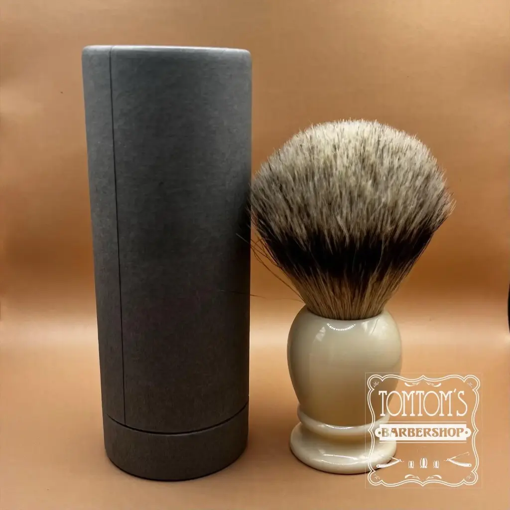 MÜHLE CLASSIC – Blaireau de rasage pur Silvertip Badger Ø 19 mm, Résine Ivoire