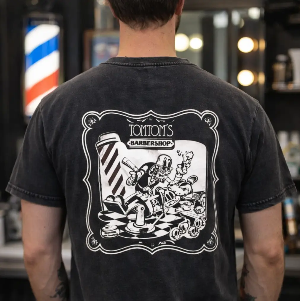 T-Shirt Tomtom’s Barbershop – Design Skeleton